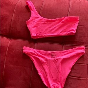 Oh Polly Neon Pink 2 piece swimsuit